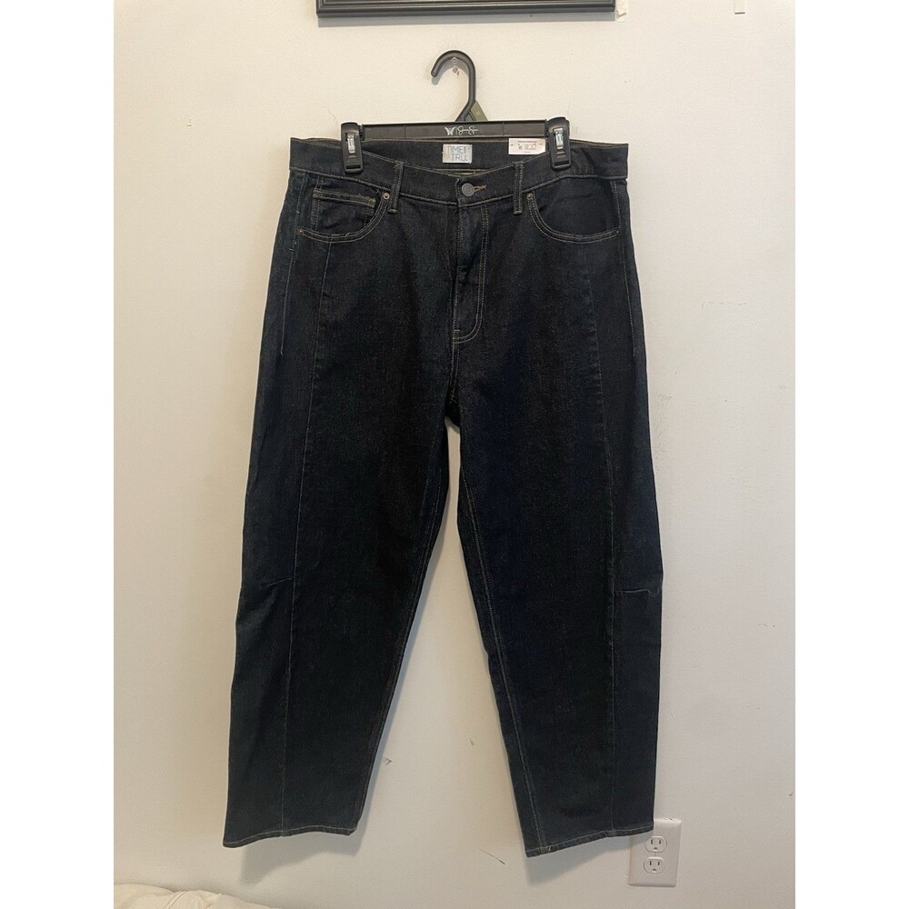 Time and Tru Women’s Barrel Jeans Blue Rinse Wash 5-Pocket Stretch Denim 12